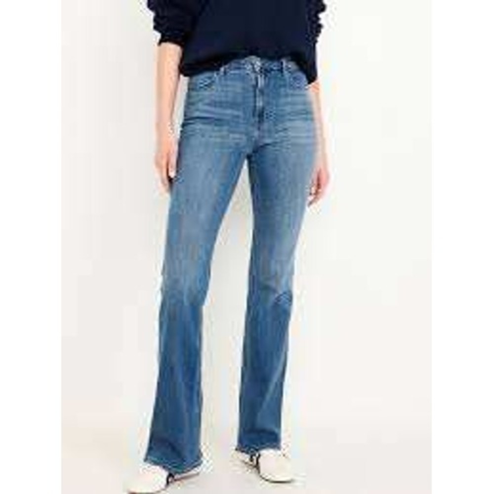 Old Navy Jeans Womens 2 Petite High Rise Wow Flare Medium Wash Blue Denim
